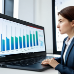 Data-Driven Decision Making**

A professional businesswoman in a modest business suit, analyzing market data on a laptop in a bright, modern office. Charts and graphs are displayed on the screen. She is looking thoughtfully at the data. Safe for work, appropriate content, fully clothed, perfect anatomy, natural proportions, professional, high quality, well-formed hands, proper finger count, natural body proportions.

**