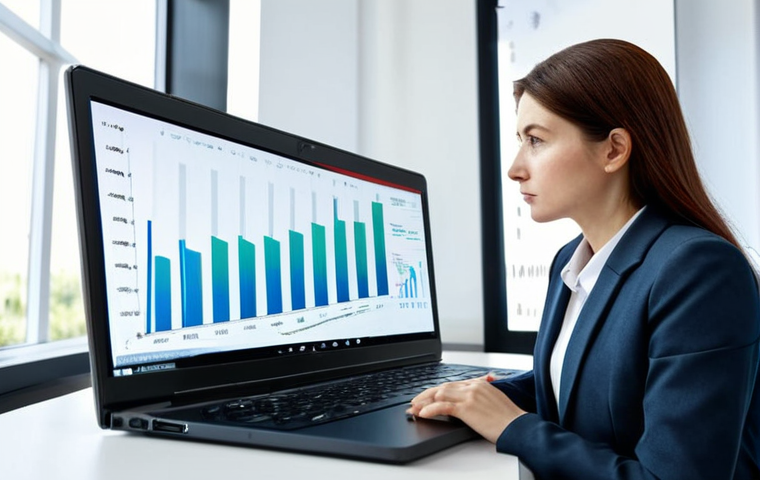 Data-Driven Decision Making**
A professional businesswoman in a modest business suit, analyzing market data on a laptop in a bright, modern office. Charts and graphs are displayed on the screen. She is looking thoughtfully at the data. Safe for work, appropriate content, fully clothed, perfect anatomy, natural proportions, professional, high quality, well-formed hands, proper finger count, natural body proportions.
**